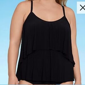 Tiered tankini swim top